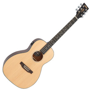 Vintage Stage Series 'Parlour' Electro-Acoustic Guitar ~ Natural VE1800N