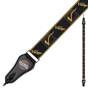 Vintage Guitar Strap ~ Black/Yellow VGS02